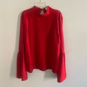 Urban Outfitters Red Bell Sleeved Blouse